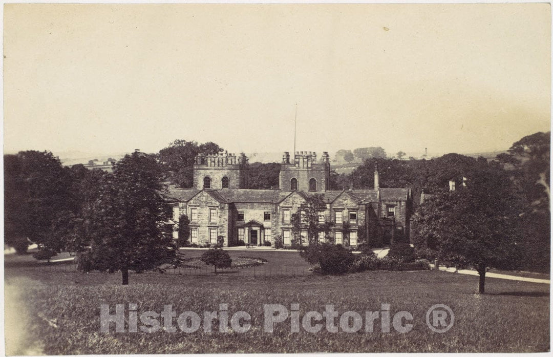 Photo Print : Manor House with Two Towers Seen from Grounds : Vintage Wall Art