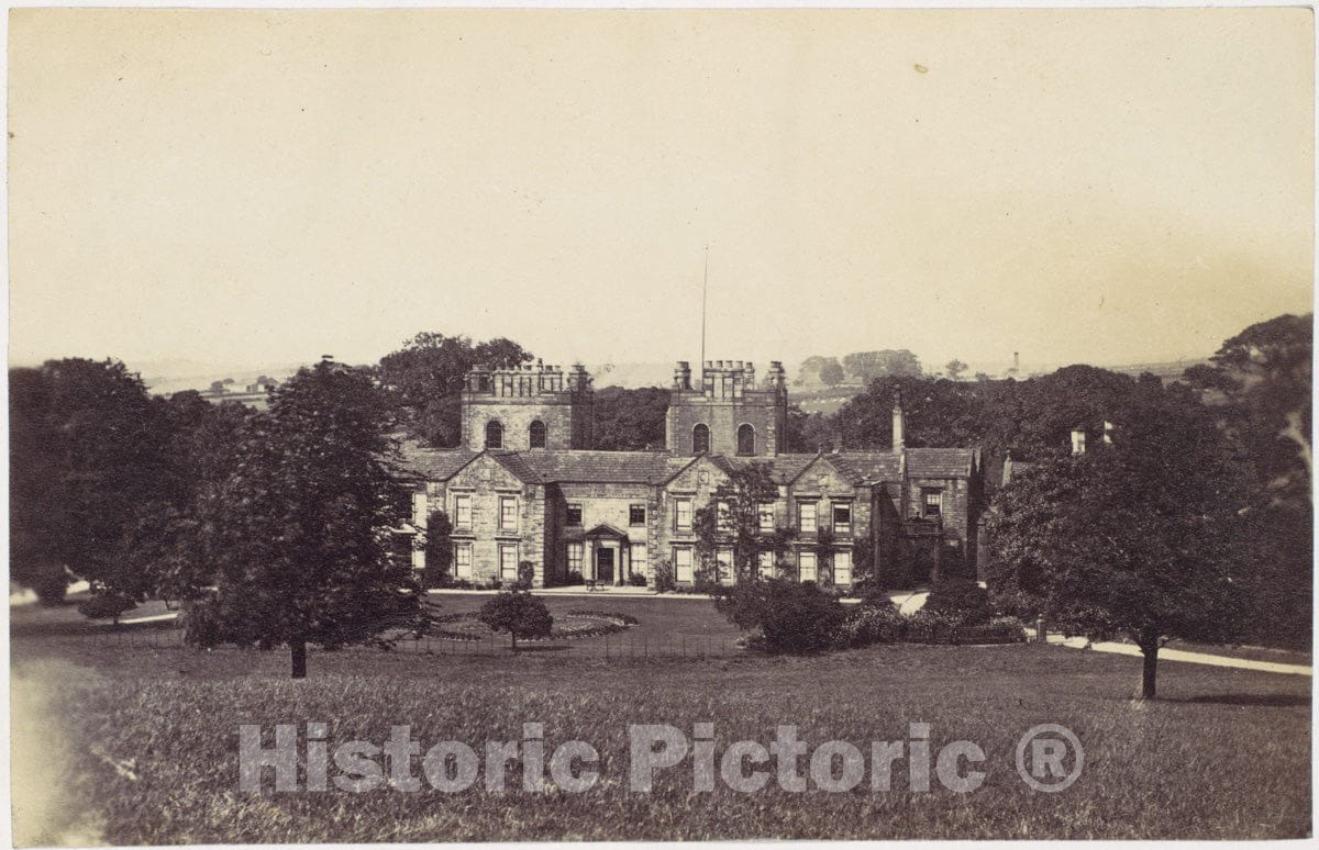 Photo Print : Manor House with Two Towers Seen from Grounds : Vintage Wall Art