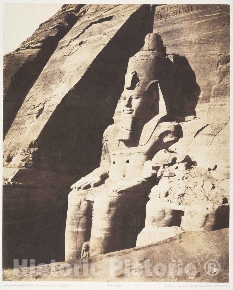 Photo Print : Félix Teynard - Abou Sembil, Grand Spéos - Statues Colossales, Vues de Trois-Quarts 1 : Vintage Wall Art