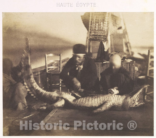 Photo Print : Ernest Benecke - Autopsy of The First Crocodile Onboard, Upper Egypt : Vintage Wall Art