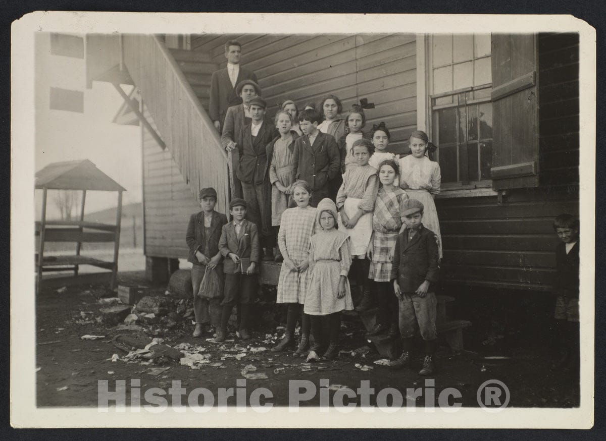 Photo Print : Lewis Hine - The Morning Attendance at The Mill School, Huntsville, Alabama : Vintage Wall Art