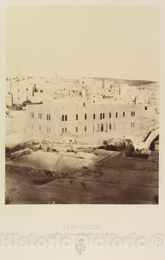 Photo Print : Louis de Clercq - Jérusalem. Hospice autrichien et ancienne Église St Jean : Vintage Wall Art