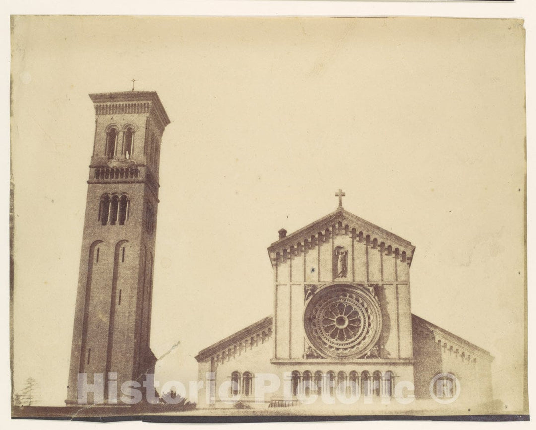 Photo Print : Wilton Church, Facade and Bell Tower 2 : Vintage Wall Art