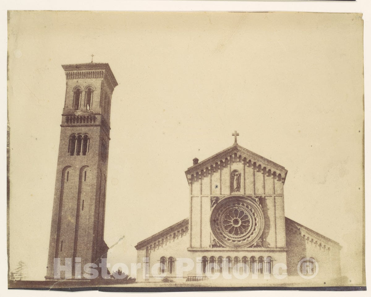 Photo Print : Wilton Church, Facade and Bell Tower 2 : Vintage Wall Art