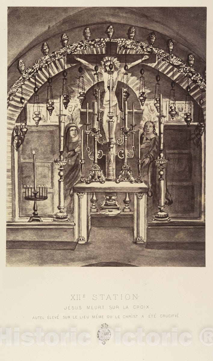 Photo Print : Louis de Clercq - XIIe Station. Jésus meurt sur la Croix. Autel élevé sur le lieu même ou le Christ a été crucifié : Vintage Wall Art