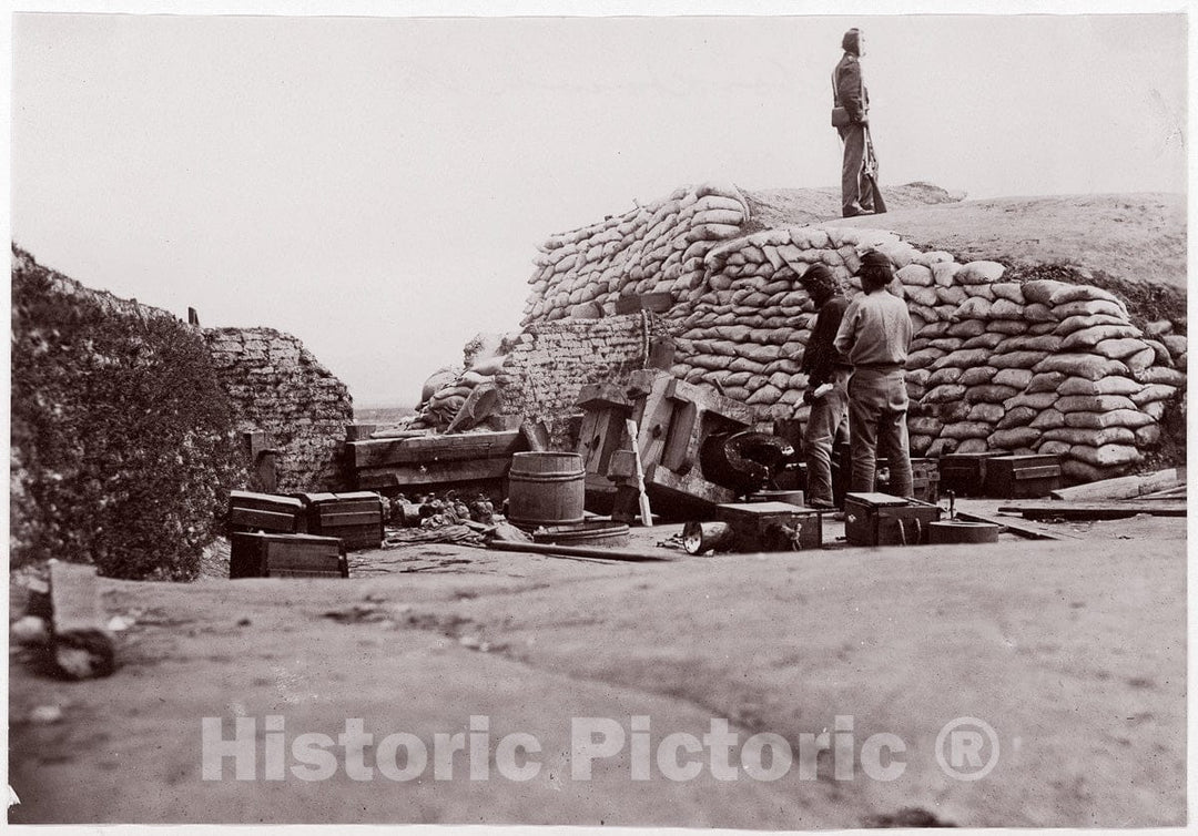 Photo Print : James F. Gibson - Confederate Fortifications, Yorktown, Virginia : Vintage Wall Art