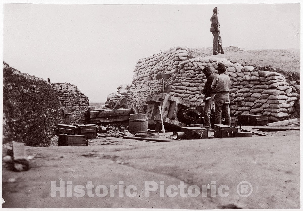 Photo Print : James F. Gibson - Confederate Fortifications, Yorktown, Virginia : Vintage Wall Art