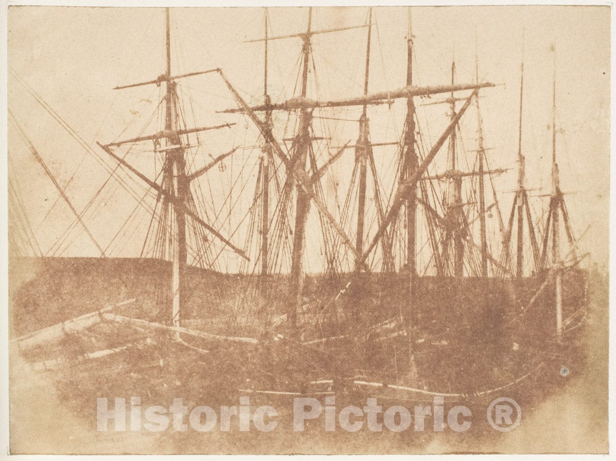 Photo Print : Hill and Adamson - St. Andrews (?). Ships in The Harbor : Vintage Wall Art