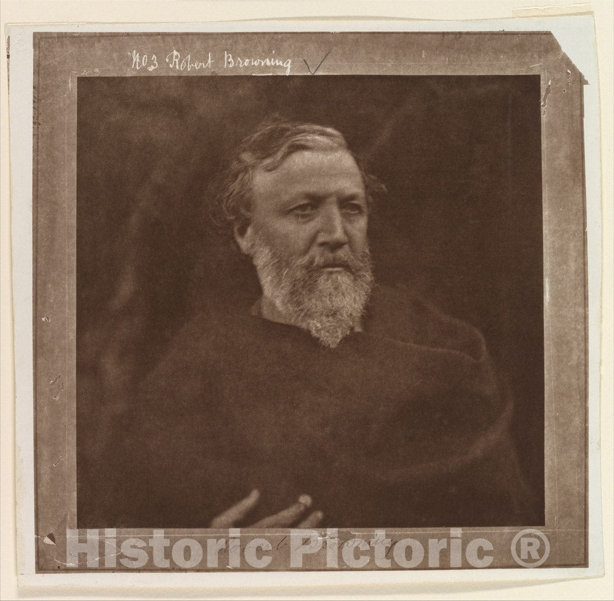Photo Print : Julia Margaret Cameron - Robert Browning : Vintage Wall Art