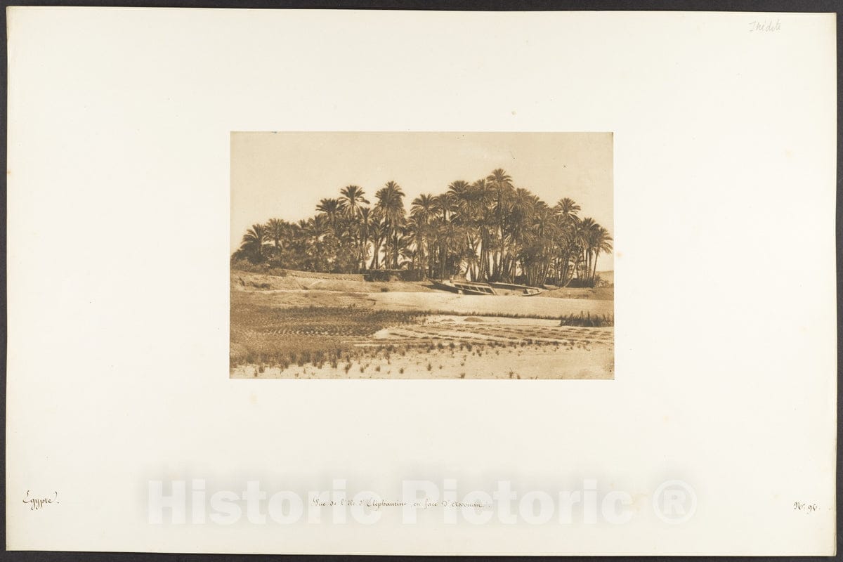 Photo Print : Maxime Du Camp - Vue de l'île d'Eléphantine, en face d'Assouan : Vintage Wall Art