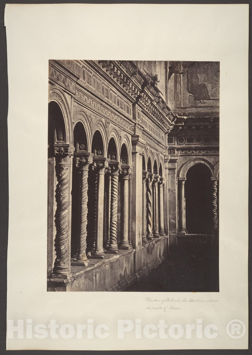 Photo Print : Robert Macpherson - Cloisters of St. Paul's, The Basilica, Outside The Walls of Rome : Vintage Wall Art