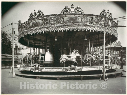 Photo Print : Eugène Atget - Carrousel : Vintage Wall Art
