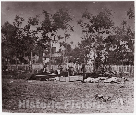 Photo Print : Andrew Joseph Russell - Burial of The Dead, Fredericksburg 1 : Vintage Wall Art
