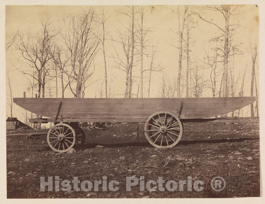 Photo Print : Timothy H. O'sullivan - Detachment of 50th N.Y. Volunteer Engineers, Pontoon Wagon and Saddle Boat : Vintage Wall Art