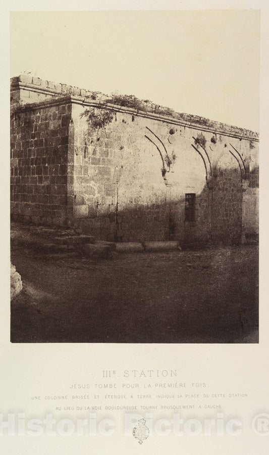 Photo Print : IIIe Station. Jesus tombe Pour la Premiere fois. - Artist: Louis de Clercq - Created: 1860 : Vintage Wall Art