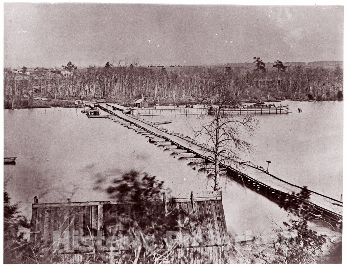 Photo Print : William Frank Browne - Pontoon Bridge, Broadway Landing, Appomattox River : Vintage Wall Art