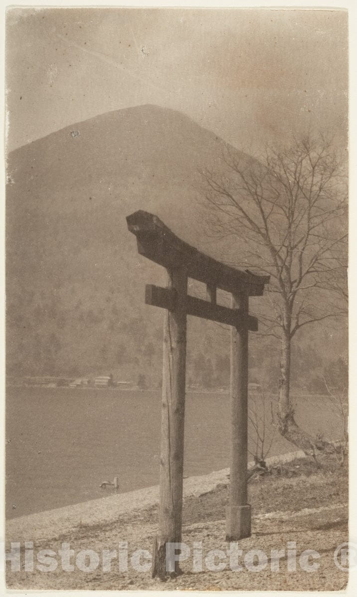 Photo Print : Adolf de Meyer - Torii Gate at Lakeside : Vintage Wall Art
