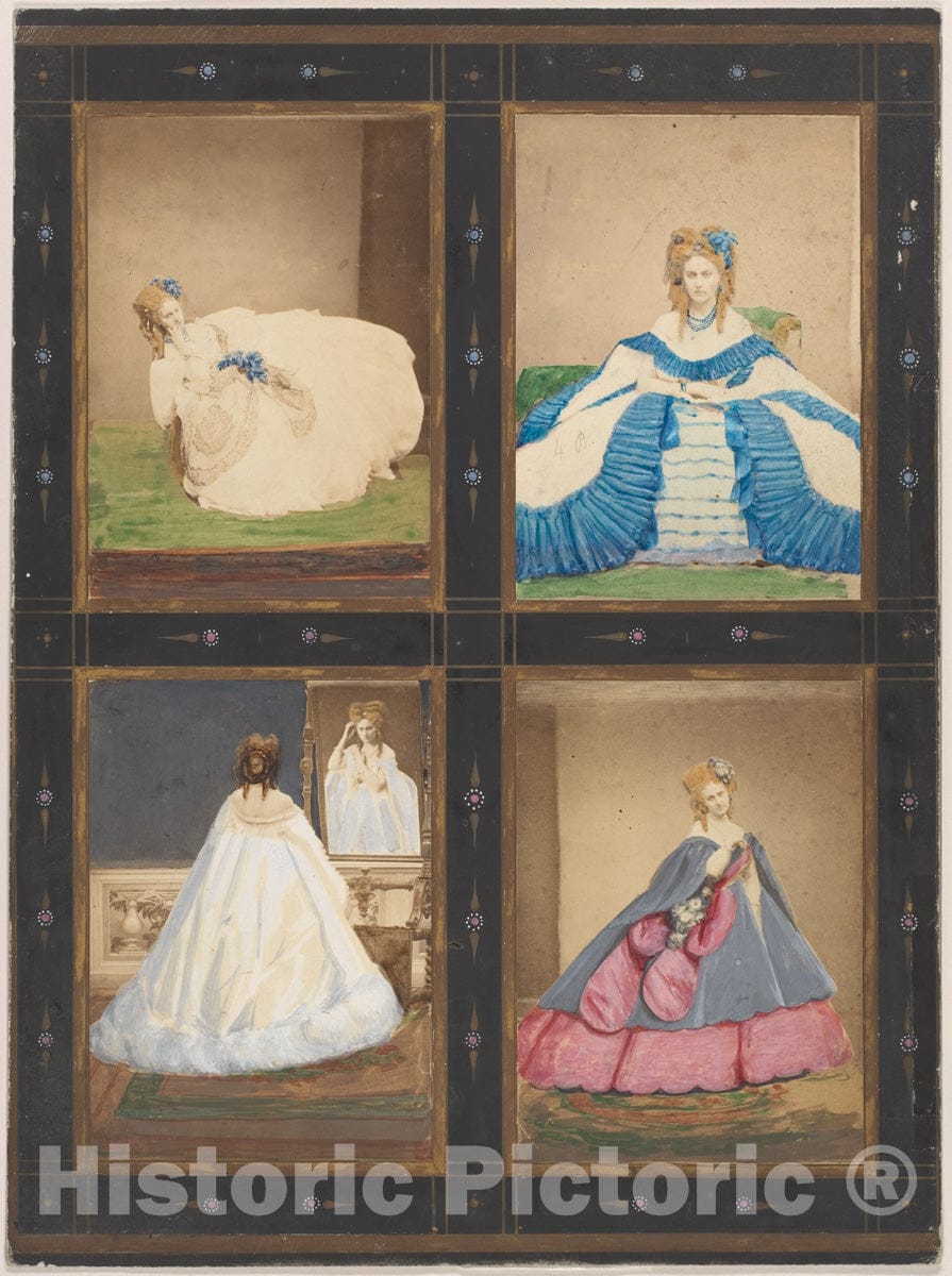 Photo Print : Pierre-Louis Pierson - Variations on The Elvira and Ritrosetta Dresses : Vintage Wall Art