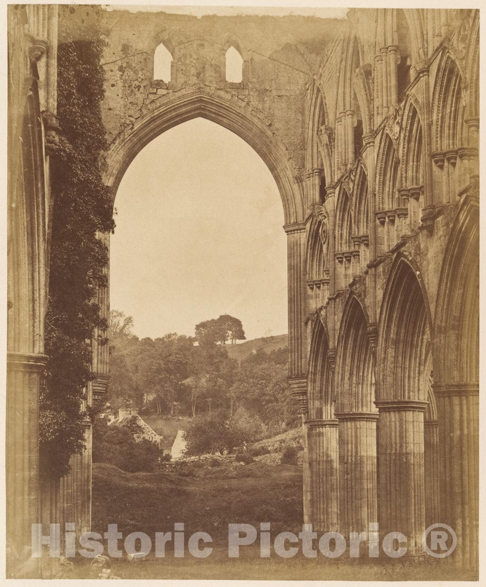 Photo Print : Joseph Cundall - Rivaulx Abbey. Interior of The Choir : Vintage Wall Art
