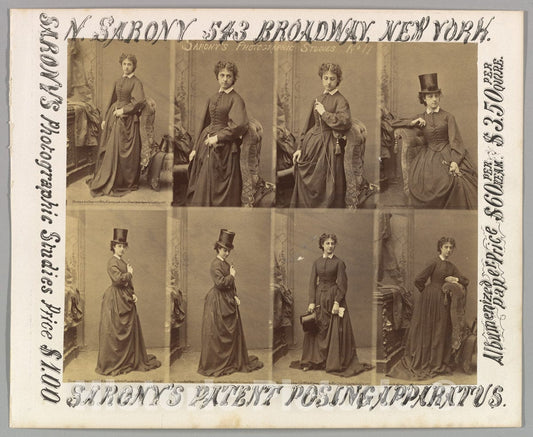Photo Print : Napoleon Sarony - Advertisement for Sarony's Photographic Studies : Vintage Wall Art