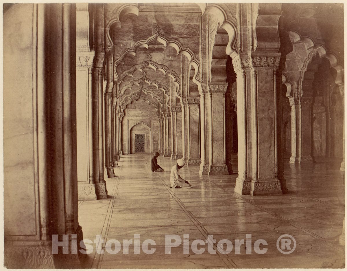 Photo Print : Moti Masjid: Pearl Mosque in Interior of Fort Agra : Vintage Wall Art