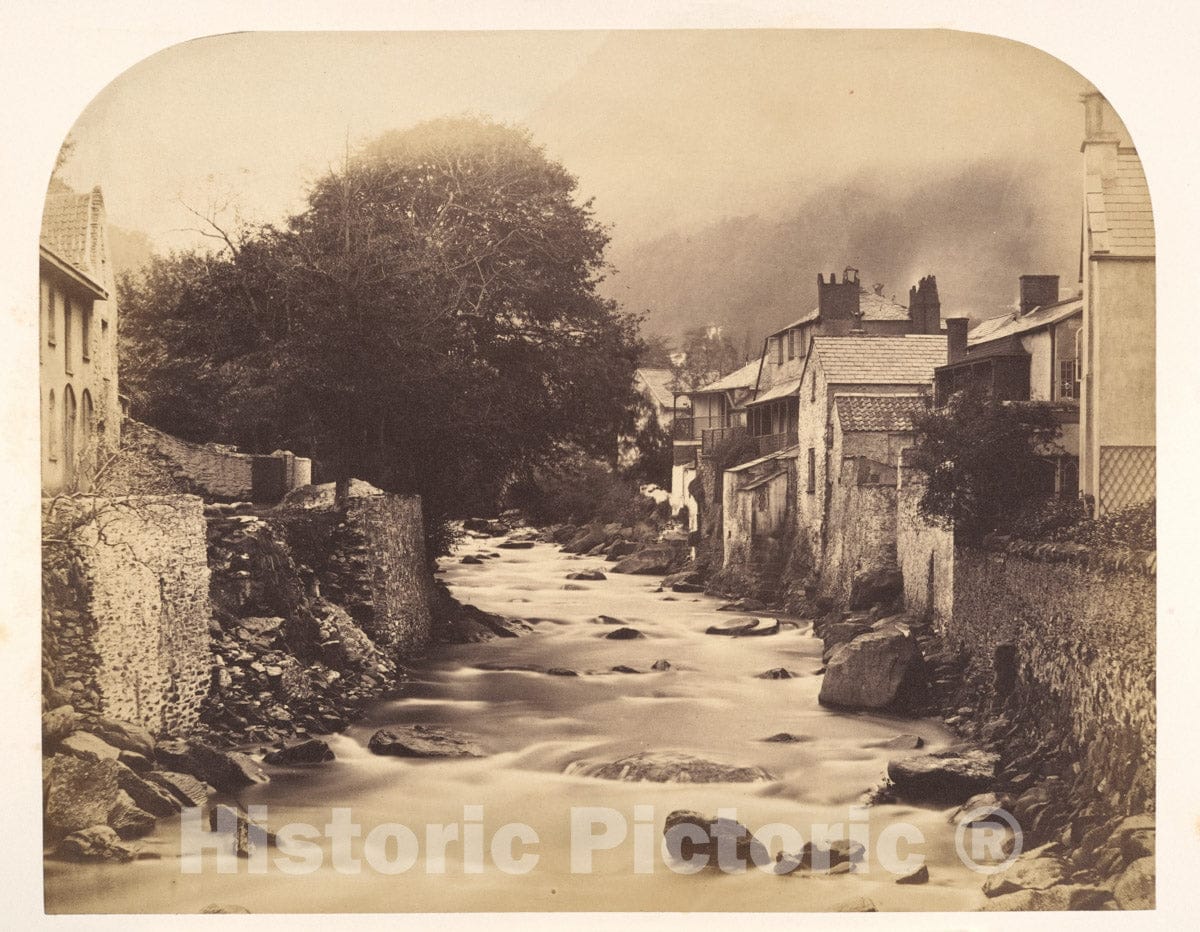Photo Print : Henry Pollock - The Mouth of The East and West Lyn, Lynmouth, North Devon : Vintage Wall Art