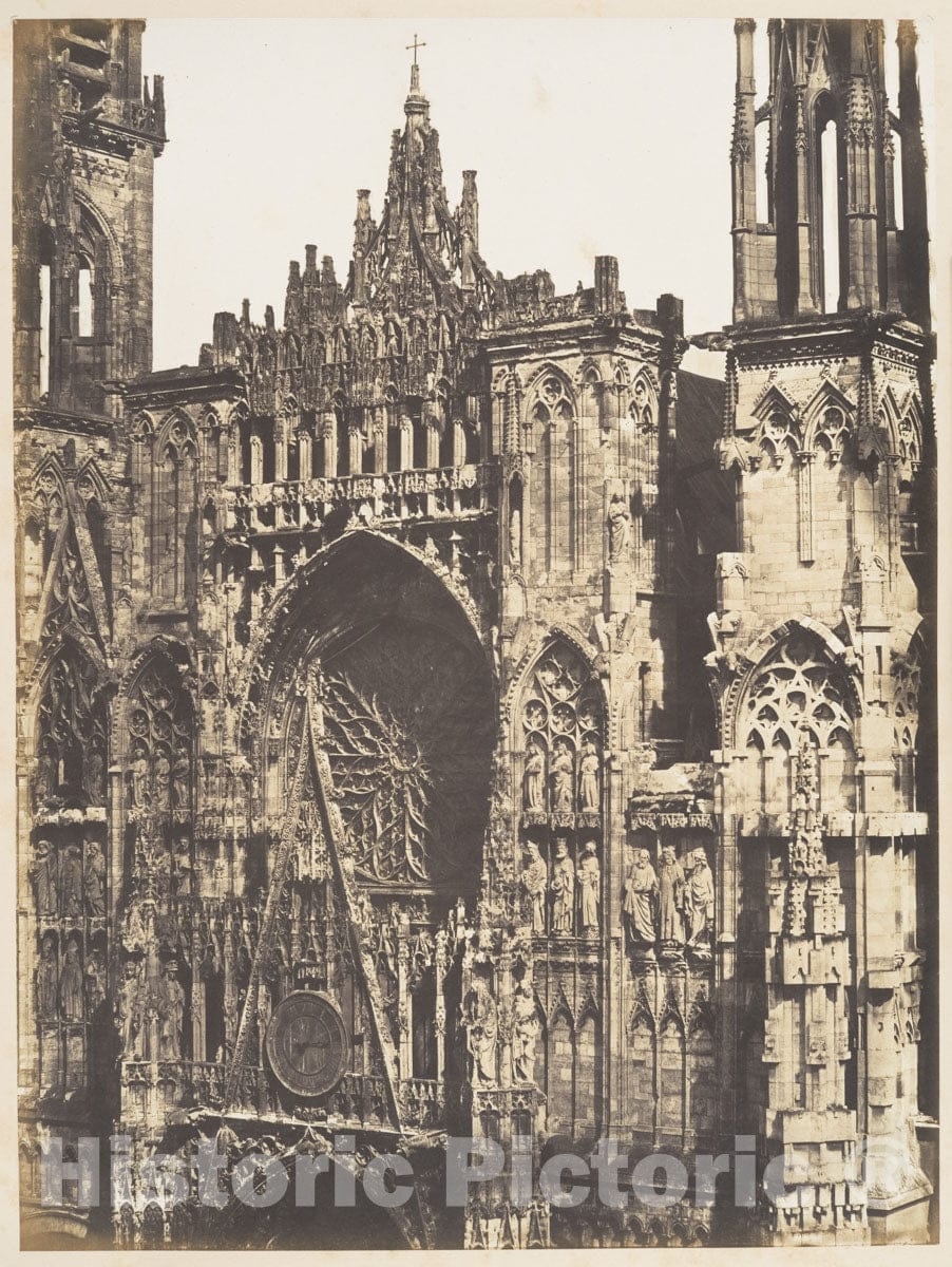 Photo Print : Edmond Bacot - Haut de Portail, Côté de la Place, Cathédrale de Rouen : Vintage Wall Art