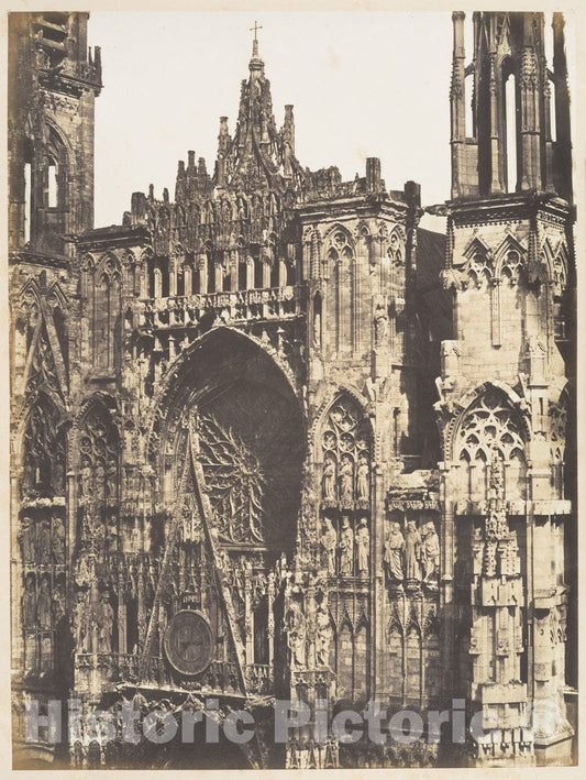 Photo Print : Edmond Bacot - Haut de Portail, Côté de la Place, Cathédrale de Rouen : Vintage Wall Art