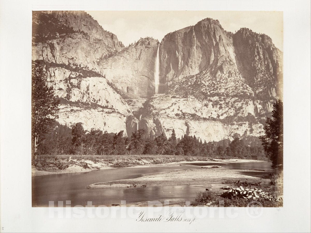Photo Print : Carleton E. Watkins - Yosemite Falls, 2,634 feet 1 : Vintage Wall Art