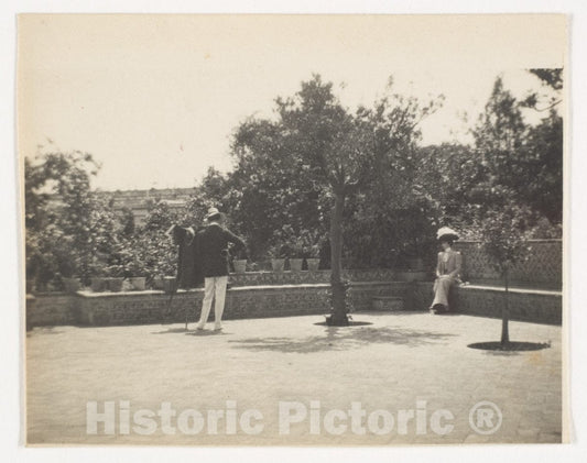 Photo Print : Adolf de Meyer - Adolf de Meyer Photographing Olga in a Garden : Vintage Wall Art