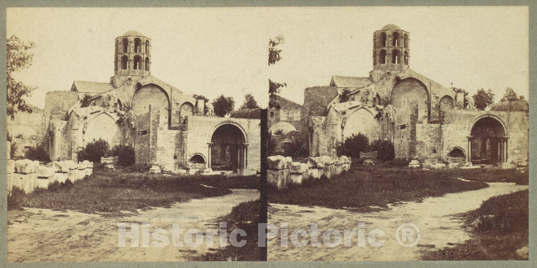 Art Print : Édouard Baldus - Church of Saint-Honorat, Arles : Vintage Wall Art