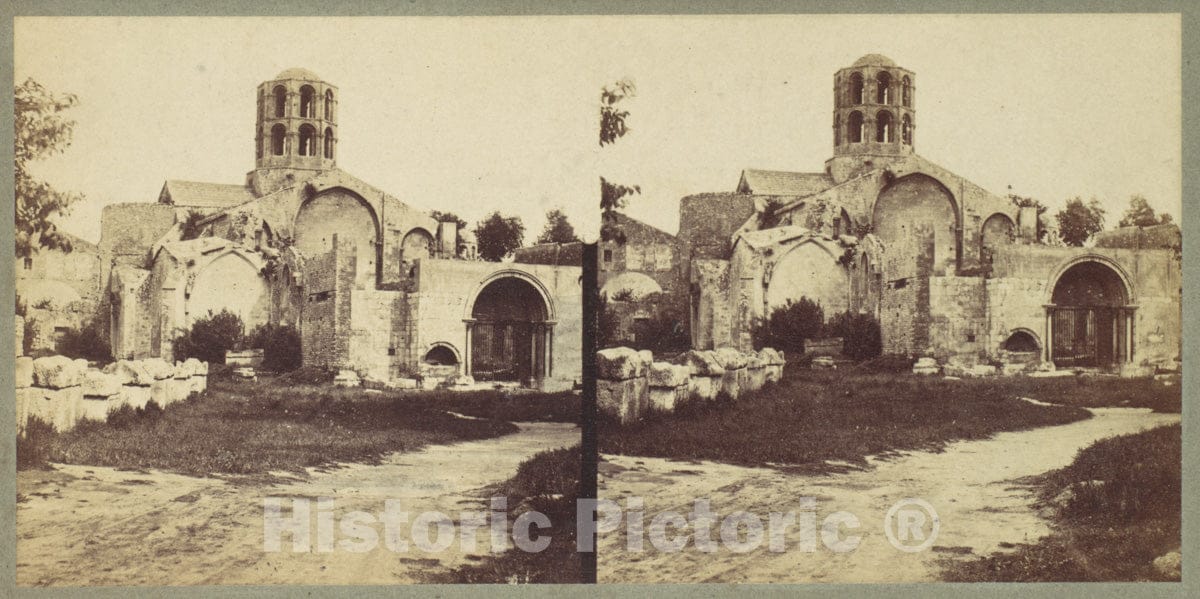 Art Print : Édouard Baldus - Church of Saint-Honorat, Arles : Vintage Wall Art