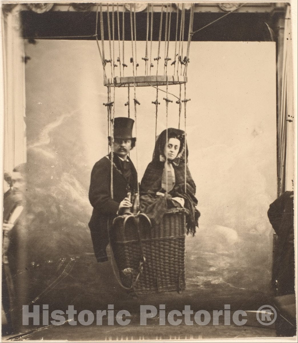 Photo Print : Nadar - Nadar with His Wife, Ernestine, in a Balloon : Vintage Wall Art