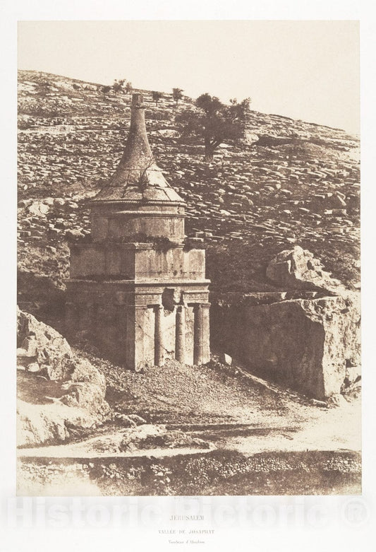 Photo Print : Auguste Salzmann - Jérusalem, Vallée de Josaphat, Tombeau d'Absalon : Vintage Wall Art