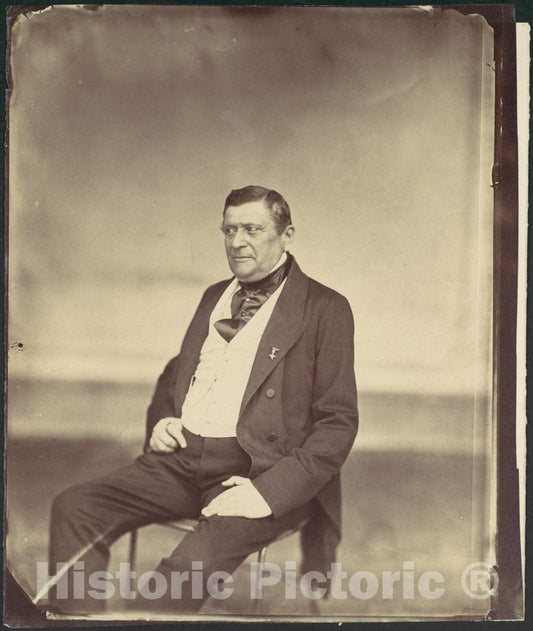Photo Print : Franz Antoine - Seated Man in White Vest and Dark Coat 1 : Vintage Wall Art