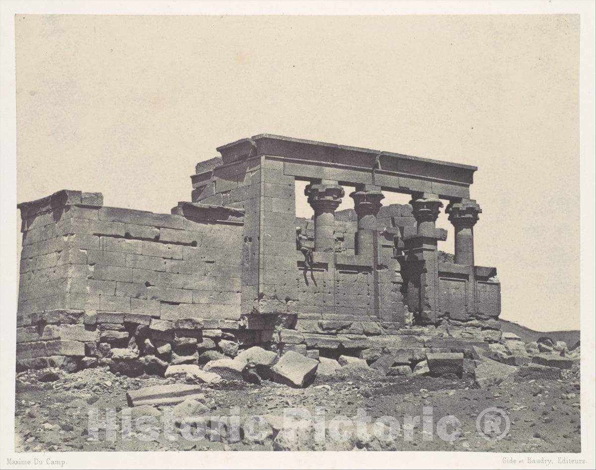 Photo Print : Maxime Du Camp - Nubie. Temple de Déböd. Parembole de l'itinéraire d'Antonin : Vintage Wall Art
