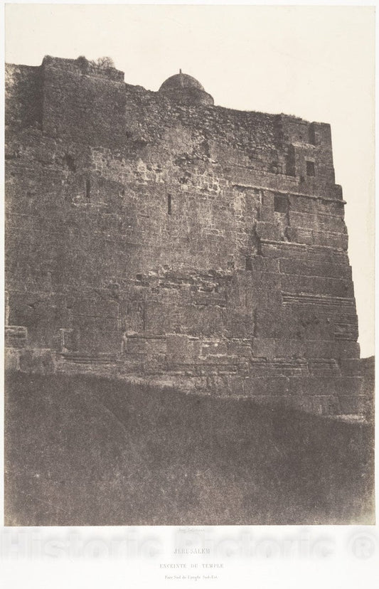 Photo Print : Auguste Salzmann - Jérusalem, Enceinte du Temple, Face Sud de l'angle Sud-Est 2 : Vintage Wall Art