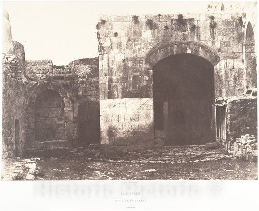 Photo Print : Auguste Salzmann - Jérusalem, Porte Saint-Étienne, Intérieur : Vintage Wall Art