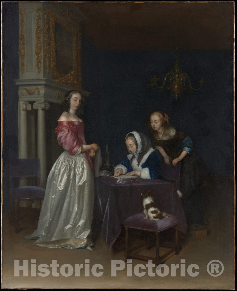 Art Print : Gerard TER Borch The Younger - Curiosity : Vintage Wall Art