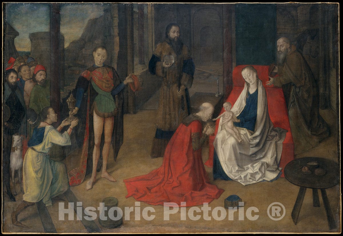 Art Print : Justus of Ghent (Joos Van Wassenhove) - The Adoration of The Magi : Vintage Wall Art