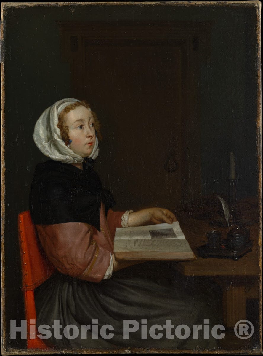 Art Print : Eglon Van der Neer - The Reader : Vintage Wall Art