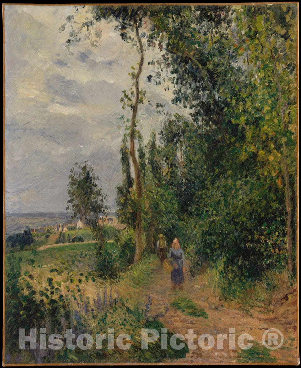 Art Print : Camille Pissarro - Côte des Grouettes, Near Pontoise : Vintage Wall Art