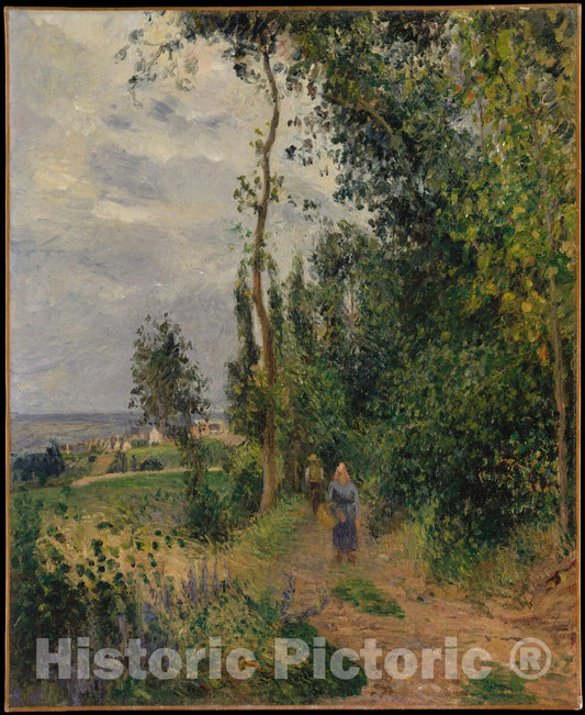 Art Print : Camille Pissarro - Côte des Grouettes, Near Pontoise : Vintage Wall Art