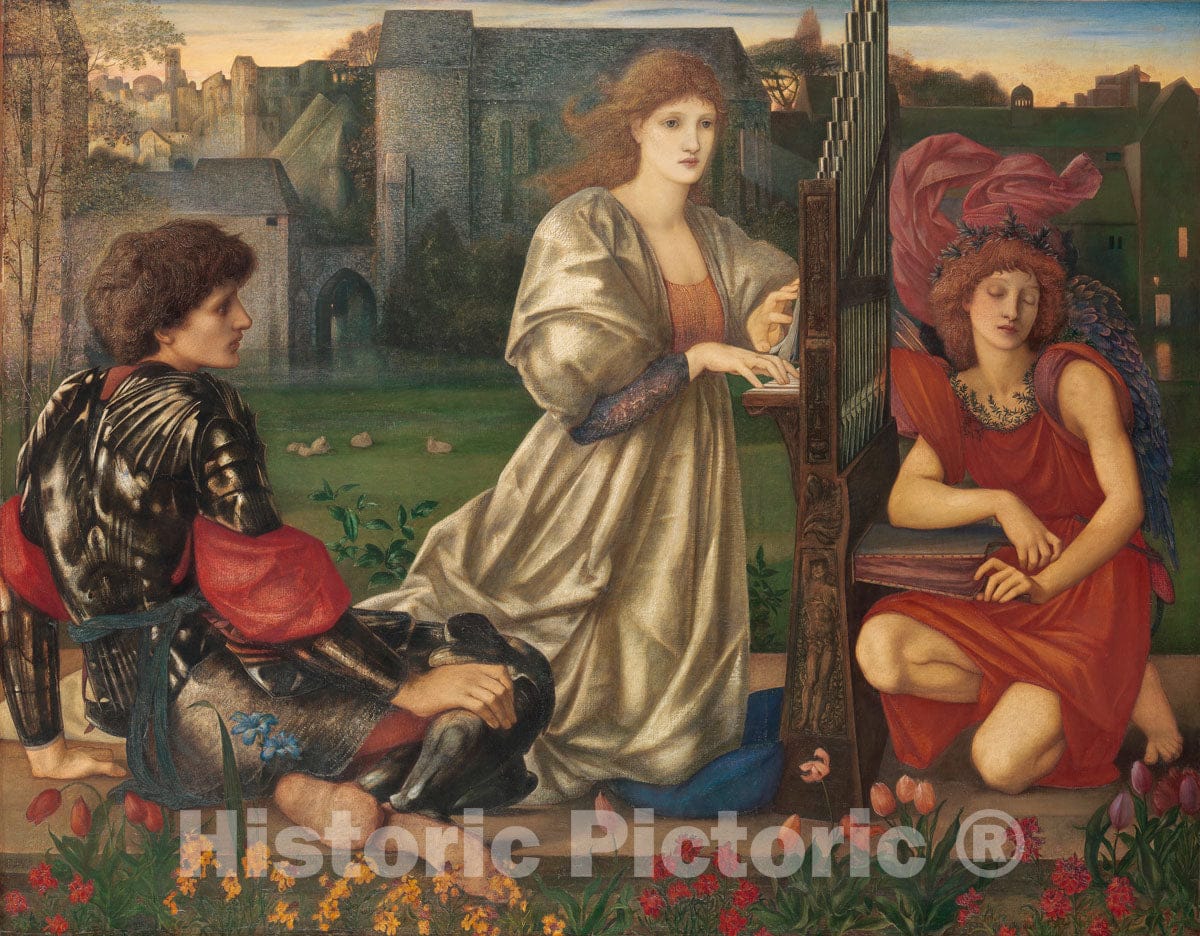 Art Print : Sir Edward Burne-Jones - The Love Song : Vintage Wall Art