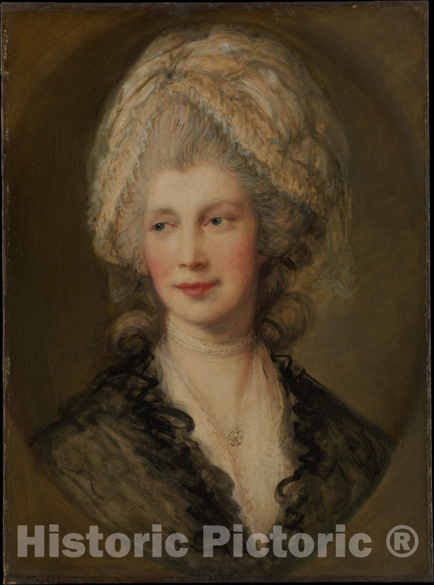 Art Print : Thomas Gainsborough - Queen Charlotte : Vintage Wall Art