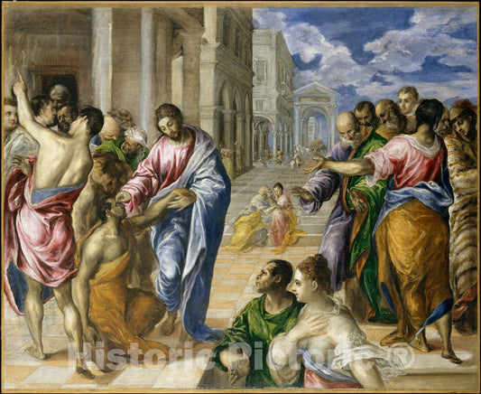 Art Print : El Greco (Domenikos Theotokopoulos) - Christ Healing The Blind : Vintage Wall Art