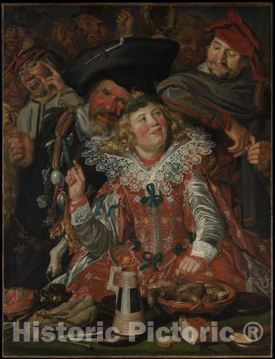 Art Print : Frans Hals - Merrymakers at Shrovetide : Vintage Wall Art