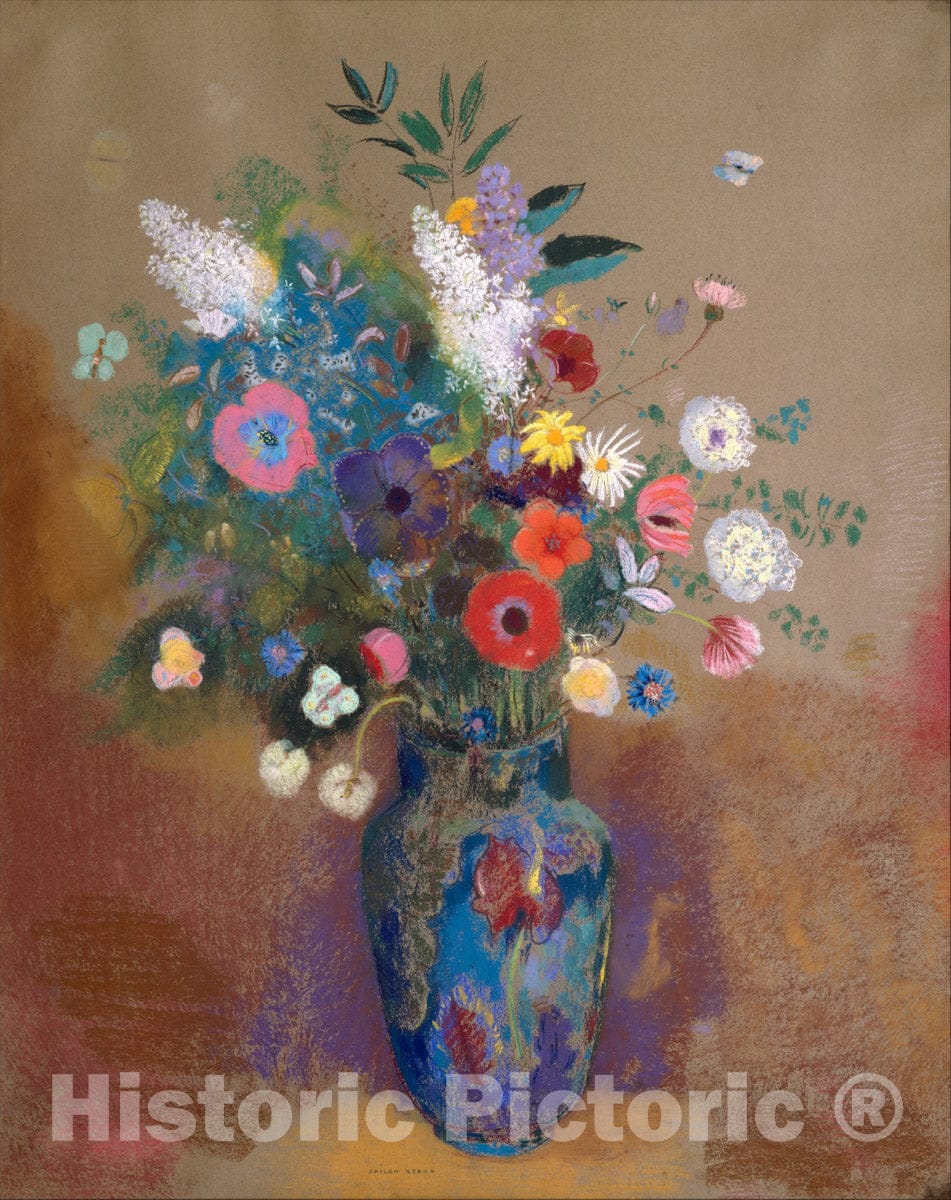 Art Print : Odilon Redon - Bouquet of Flowers : Vintage Wall Art