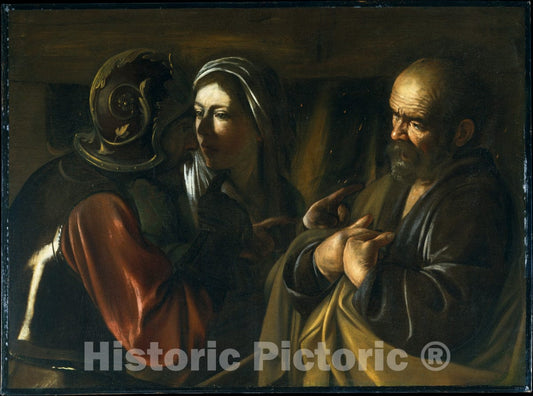 Art Print : Caravaggio (Michelangelo Merisi) - The Denial of Saint Peter : Vintage Wall Art