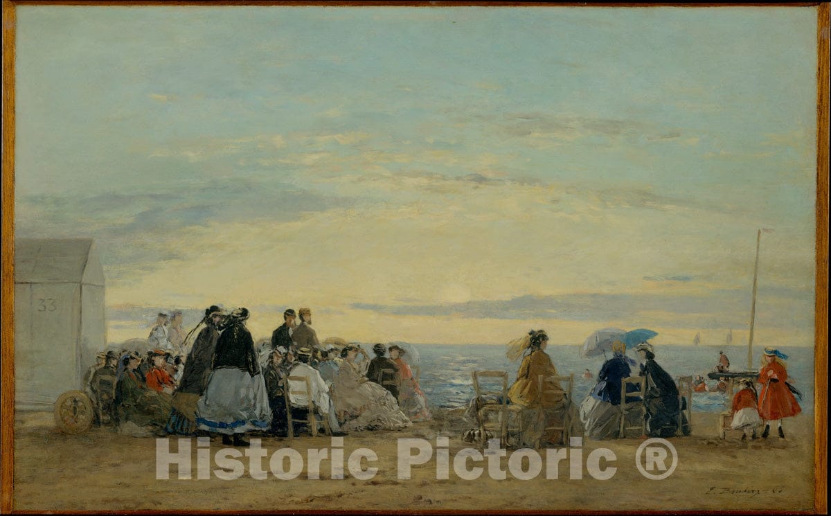 Art Print : Eugène Boudin - On The Beach, Sunset : Vintage Wall Art